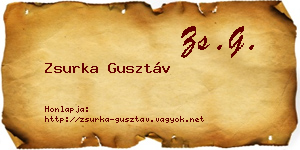 Zsurka Gusztáv névjegykártya